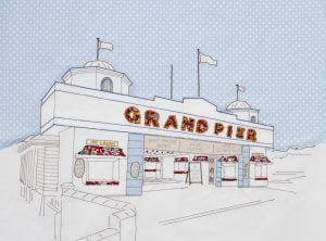 Oh I do like to be beside the sea series: Grand Pier, A4 print