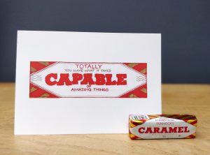 Totally capable greetings card A5
