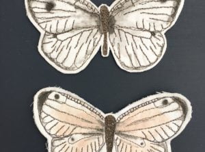 Embroidered butterfly decals B – set of two