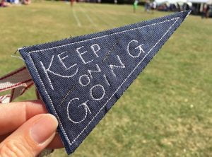 Keep on going pennant flag