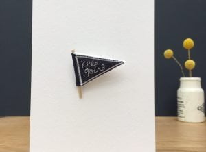 Pennant badge card – keep going