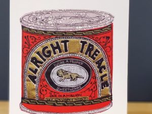 Alright treacle greetings card A5