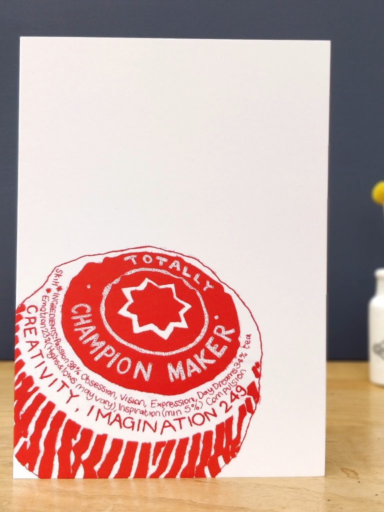 Totally champion greetings card A5