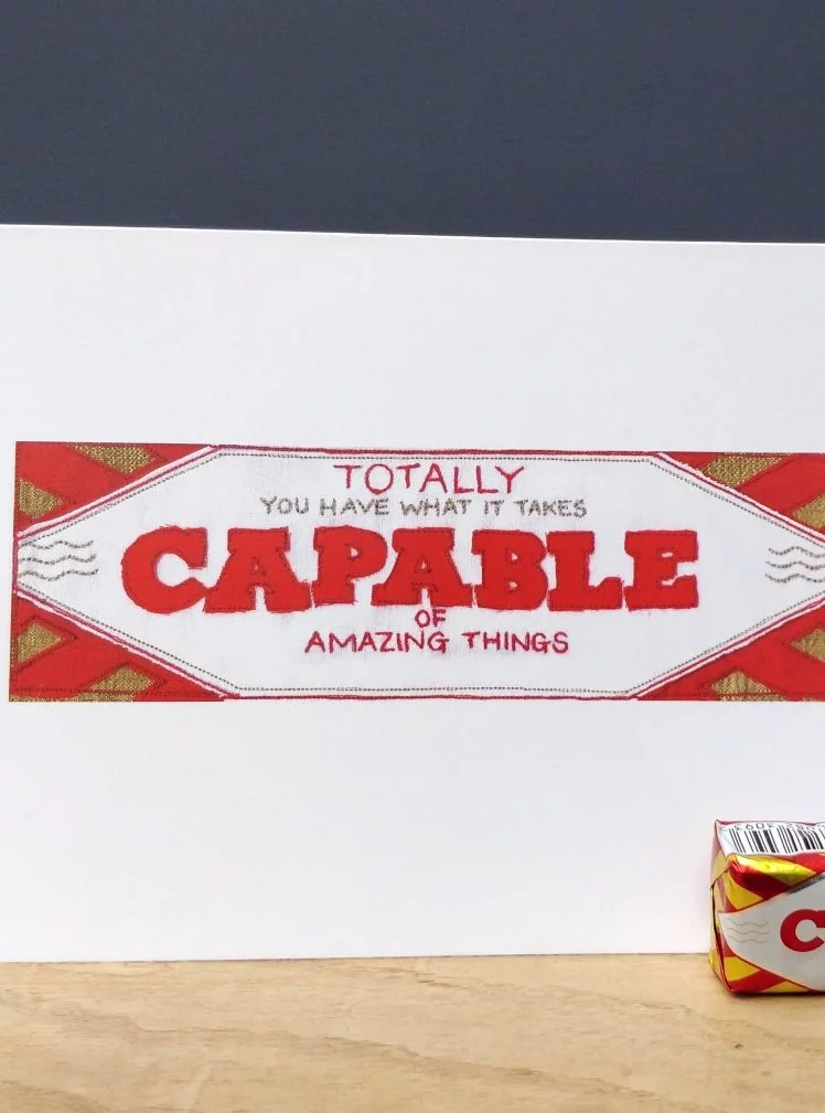 Totally capable greetings card A5
