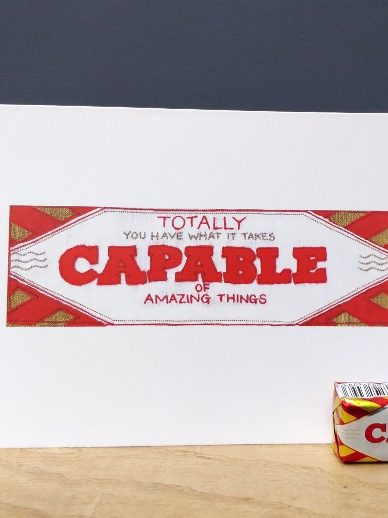 Totally capable greetings card A5