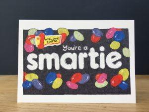 Smartie A5 greetings card