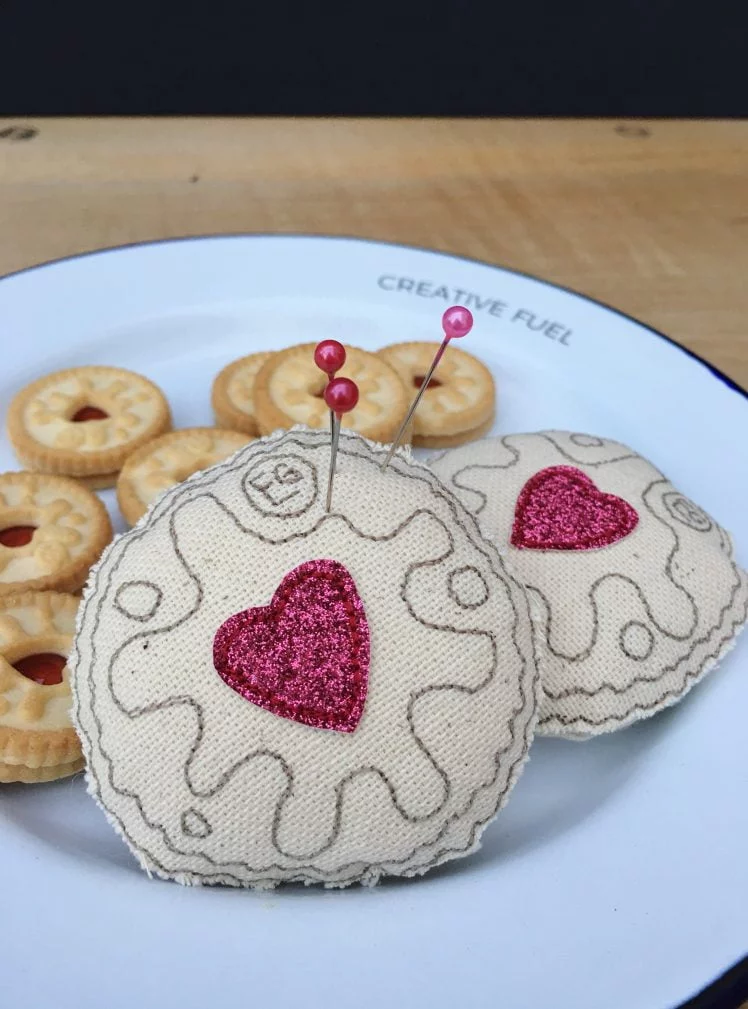 Jammy dodger pin cushions on creative fuel plate