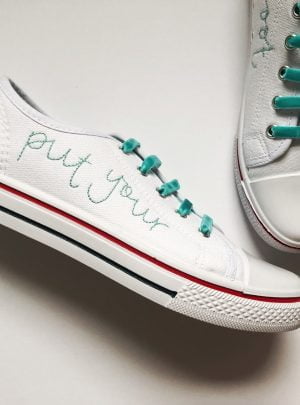 put your best foot forward – hand embroidered canvas pumps