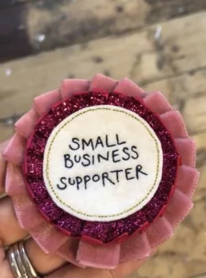 small business supporter rosette