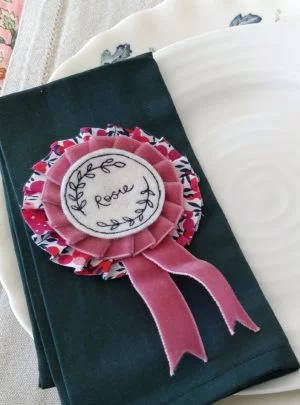 Liberty print wreath rosette Rosie
