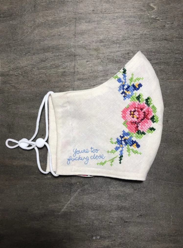 Embroidered face mask March 4