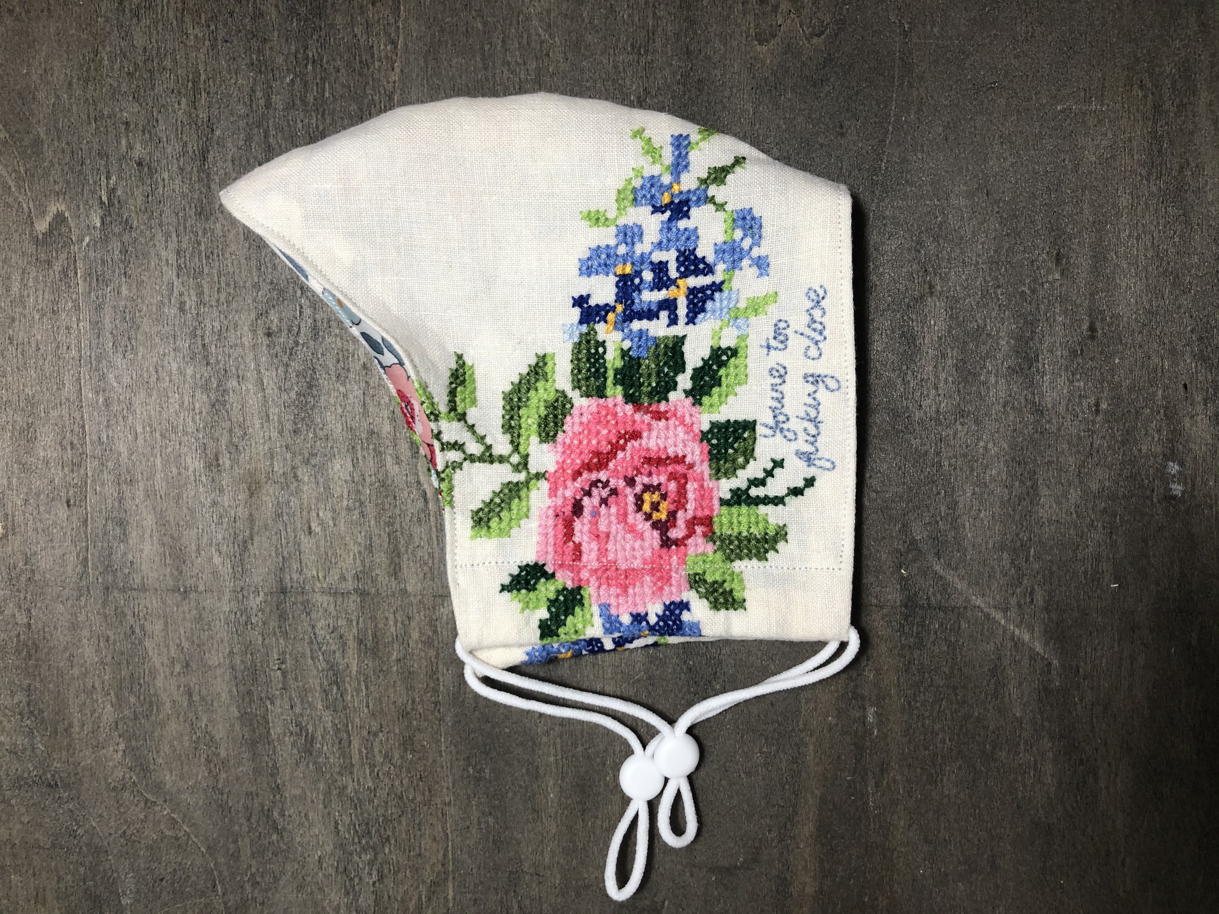 Embroidered face mask March 7