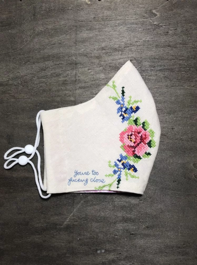 Embroidered face mask March 11