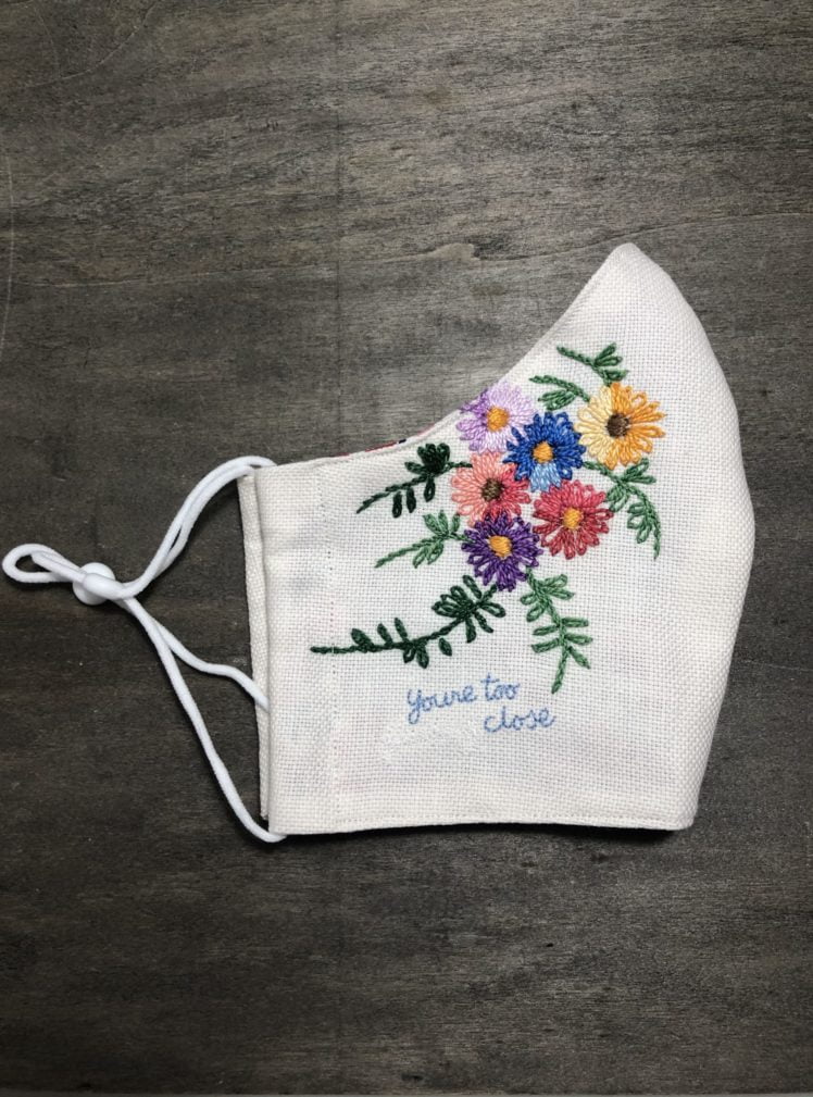 Embroidered face mask March 16
