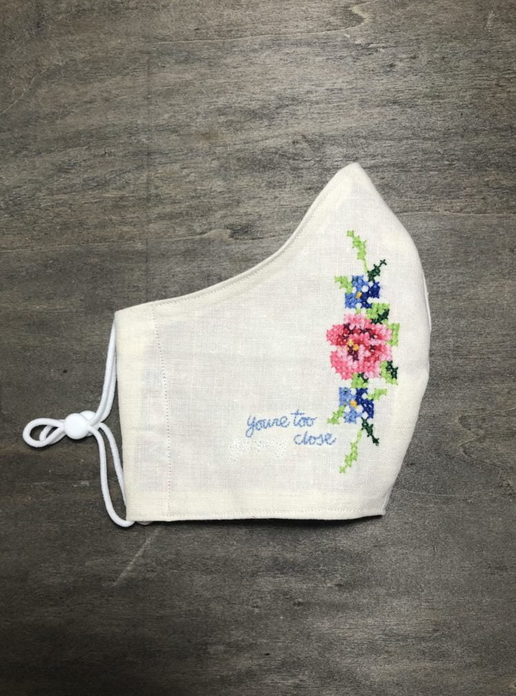 Embroidered face mask March 18