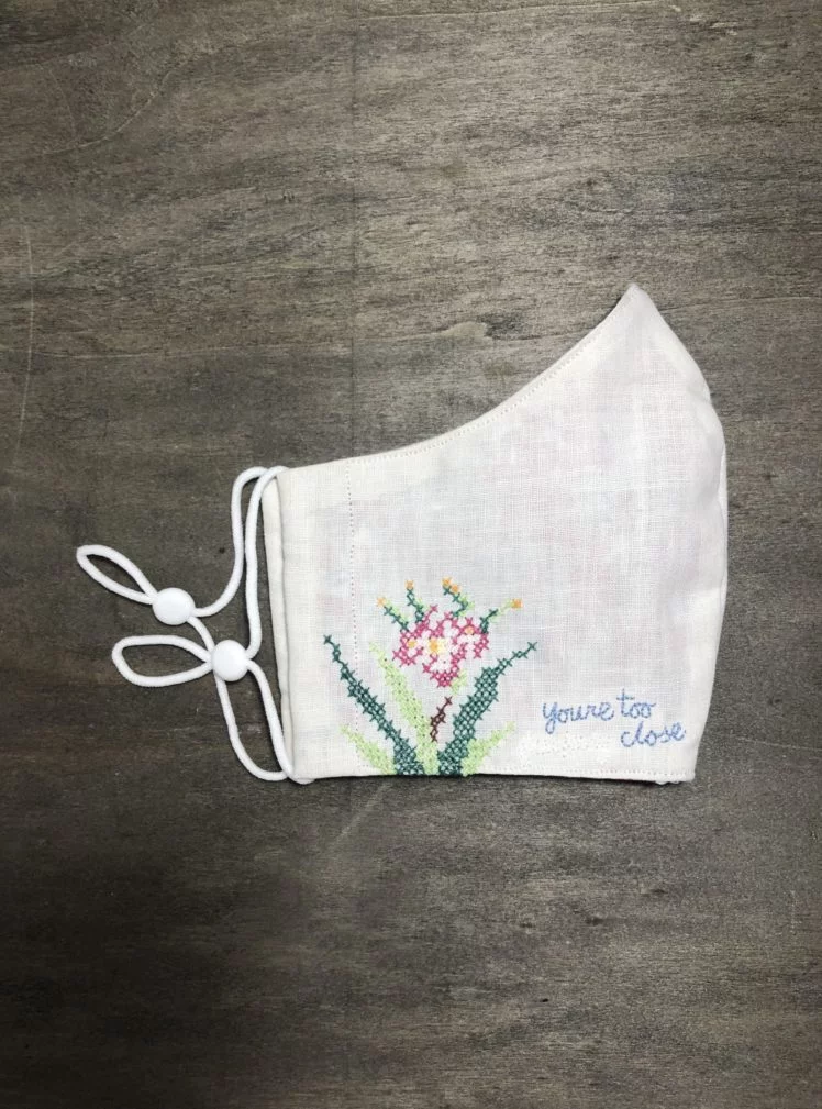 Embroidered face mask March 26