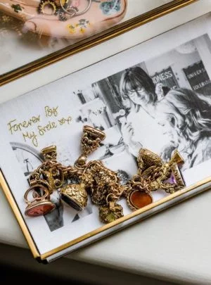 Embroidered photo jewellery box