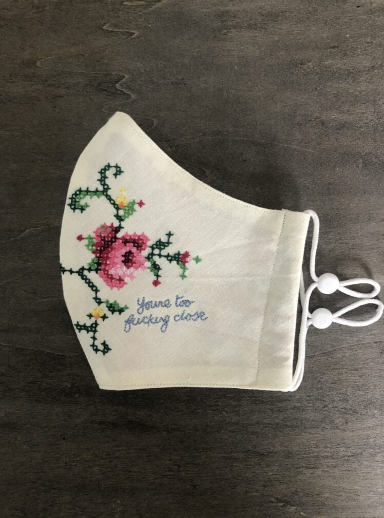 Hand embroidered face mask May 4