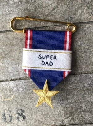 Super dad embroidered medal