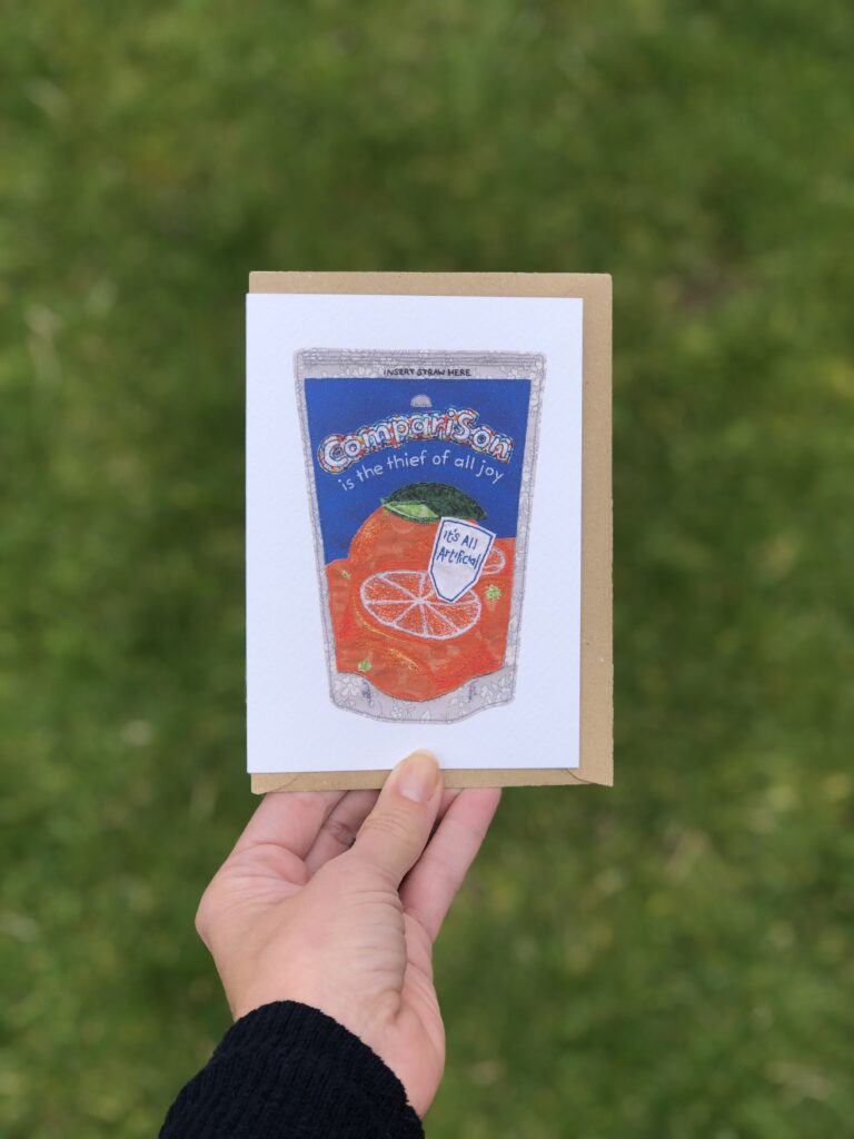 Comparison greetings card