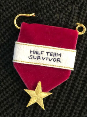 Embroidered medal – half term survivor