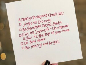A Merry Christmas checklist greetings card