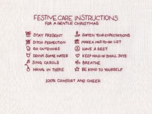Festive care instructions greetings card