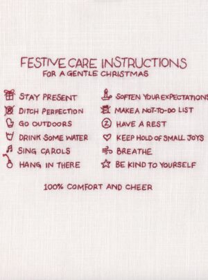 Festive care instructions greetings card