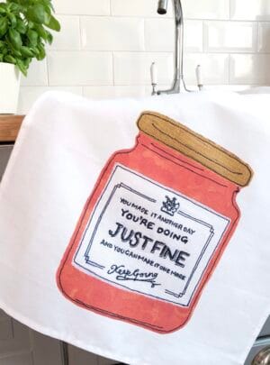 Doing just fine tea towel