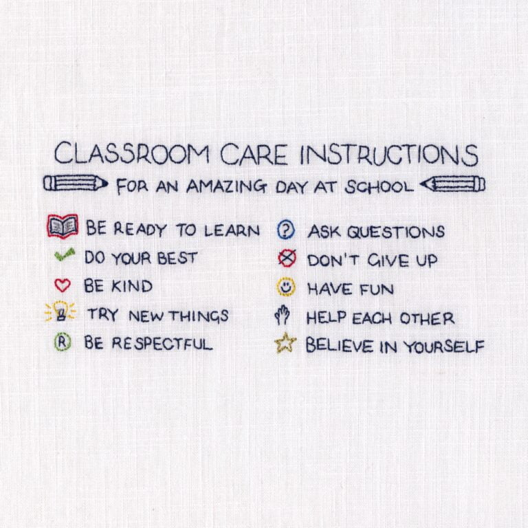 Classroom care instructions greetings card