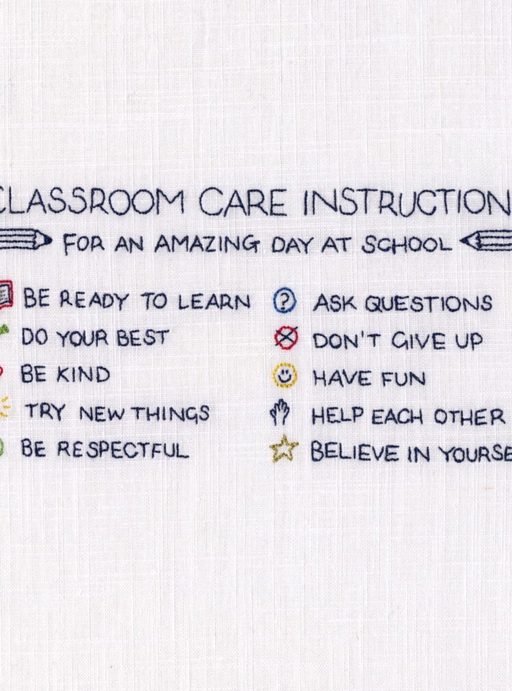 Classroom care instructions greetings card