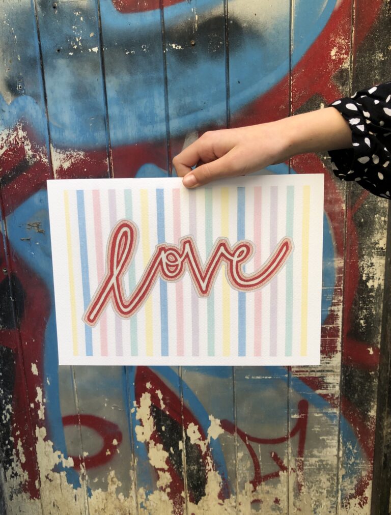 Love candy stripe print