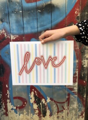 Love candy stripe print