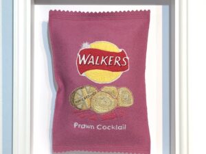 Walkers prawn cocktail original artwork by Emma Giacalone framed