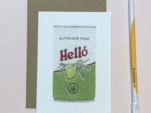 A little note to say hello olive greetings card