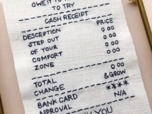 You owe it to yourself to try original embroidered receipt artwork