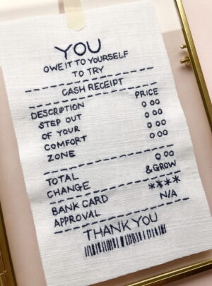 You owe it to yourself to try original embroidered receipt artwork