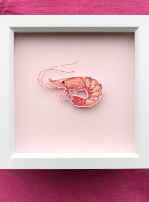 You’re shrimply the best original embroidered prawn artwork