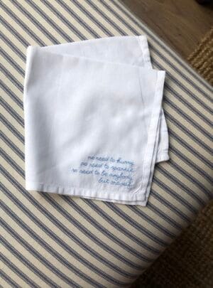 No need to hurry vintage hankie