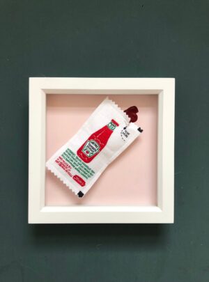 White Ketchup Sachet – original embroidered artwork