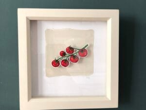 Tomato vine 1 - original embroidered artwork