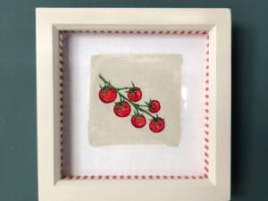 Vine Tomato 3 - original embroidered artwork