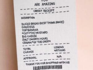 You Are Amazing - receipt embroidered artwork