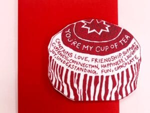 You're my cup of tea shaped greetings card