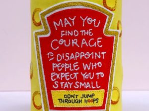Don't Jump Through Spaghetti Hoops - Original Embroidered 3D artwork