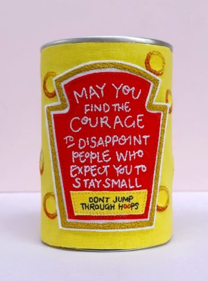 Don’t Jump Through Spaghetti Hoops – Original Embroidered 3D artwork