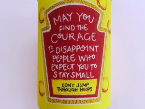 Don't Jump Through Spaghetti Hoops - printed tin