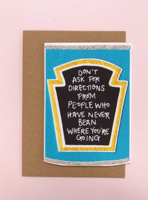 Different Directions – Baked Beans Shaped Greetings Card