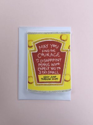 Dont Jump Through Spaghetti Hoops – Shaped Greetings Card