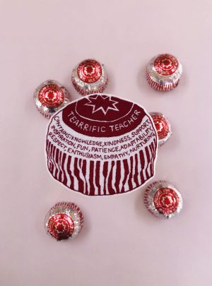 Tea-rrific Teacher – original embroidered artwork